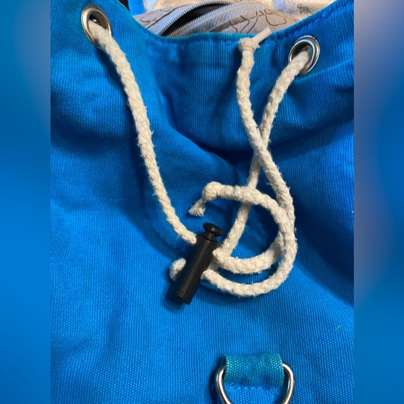 Cloth backpack. With polkadots and a bow. - Picture 6 of 13